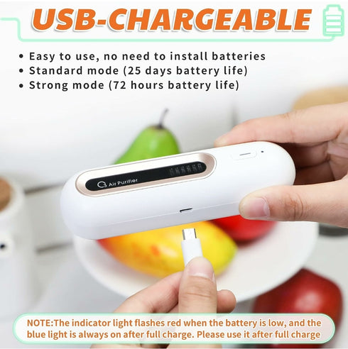 Stylish Ozone Refrigerator Refreshing and deodorizer Purification 3D - White. One Pieces Mini Usb Fridge Deodorizer Rechargeable Refrigerator Odor Eliminator Portable Ozone Generator Reusable Freezer Air Purifier for Fridge